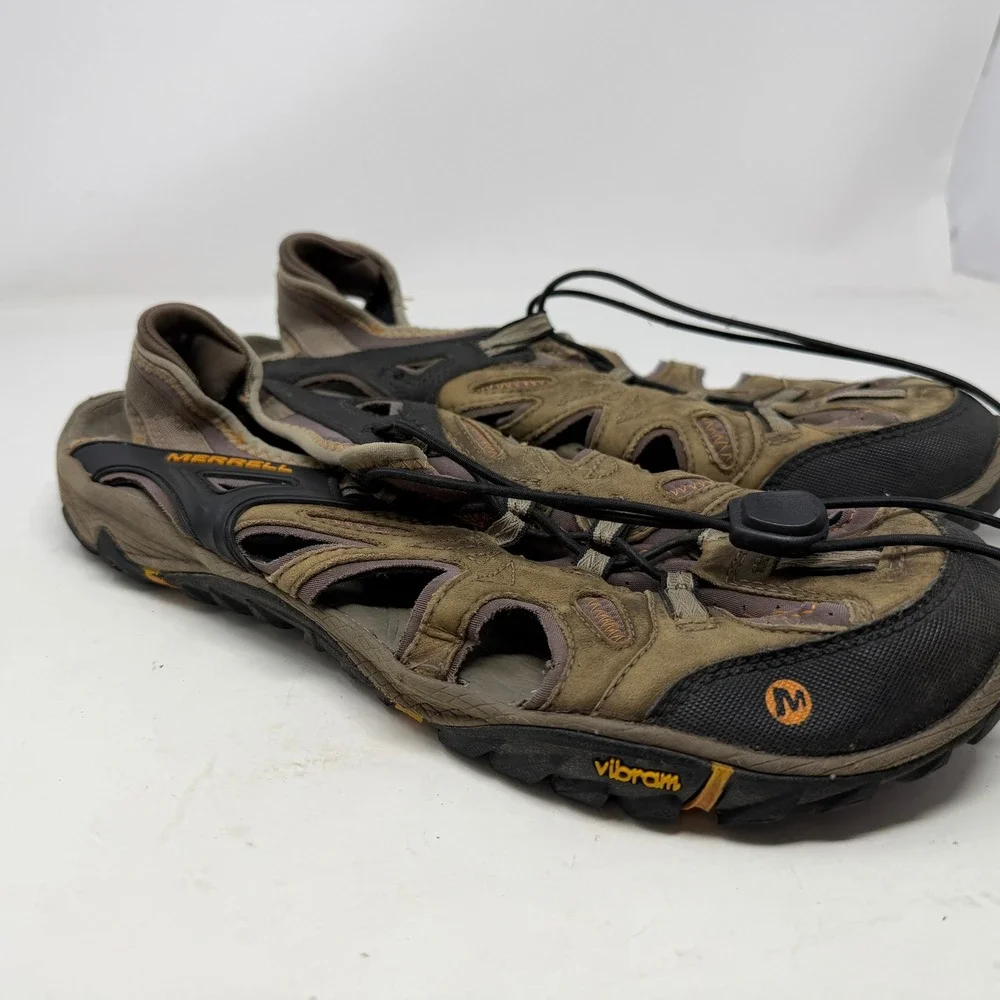 Merrell Sandals Mens 11.5 All Out Blaze Sieve Brown Water Hiking Vibram EUC
